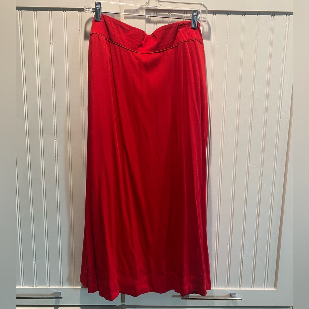 A New Day Red Women's Midi Skirt with Tie Back